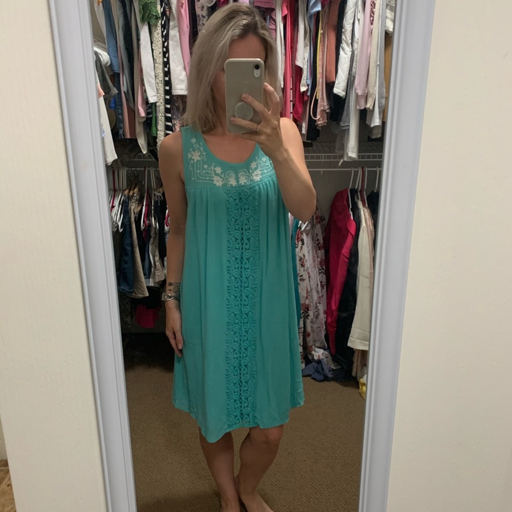 Turquoise Dress/Maternity Shirt